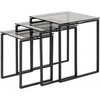 Katrine Nest of 3 Tables - Smoked, Glass