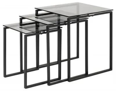 Katrine Nest of 3 Tables - Smoked, Glass image