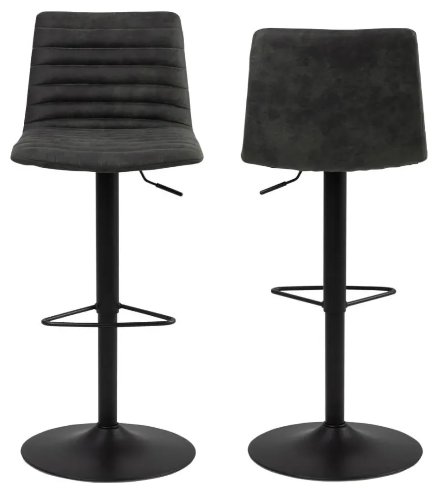 Kimmy Gas Lift Bar Stool - Anthracite, Fabric