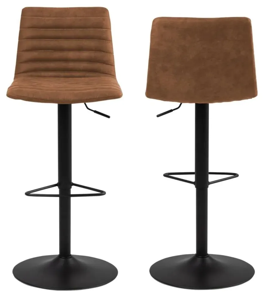 Kimmy Gas Lift Bar Stool - Camel, Fabric