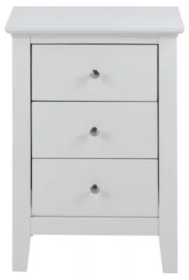 Lipan 3 Drawer Bedside Table - White, MDF