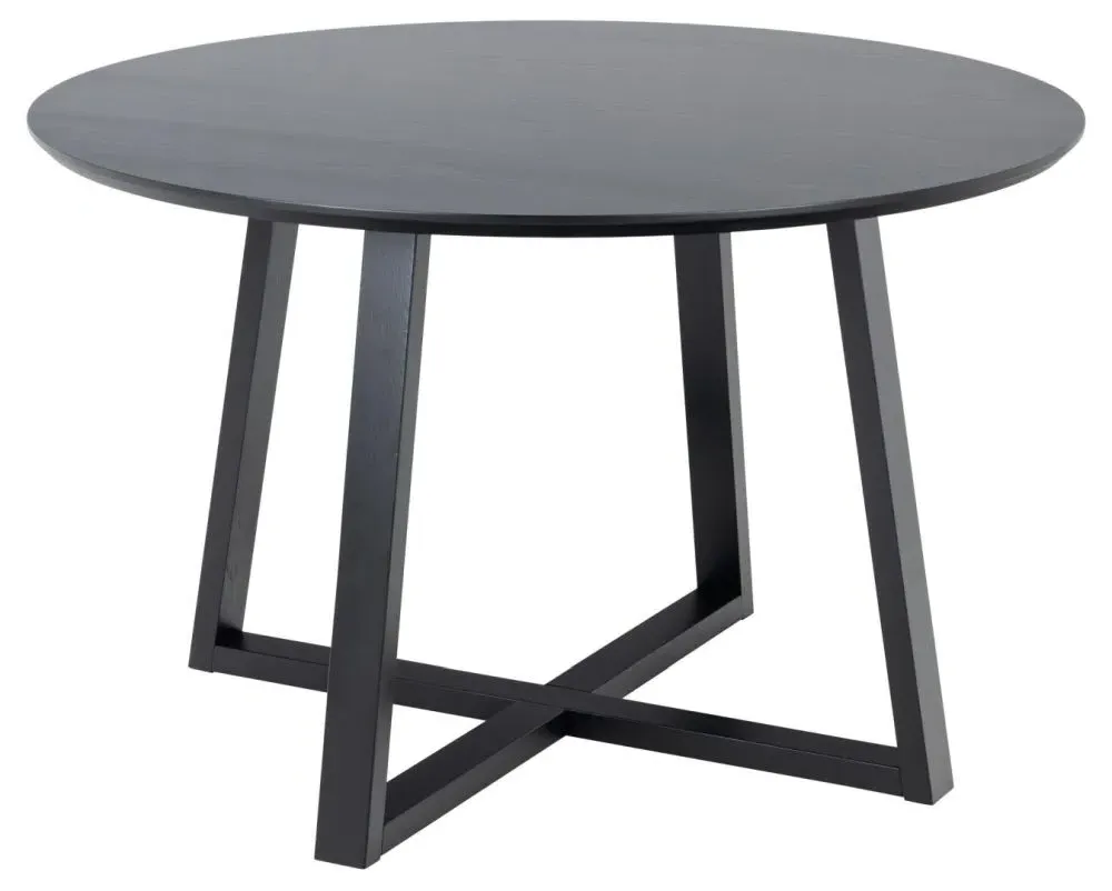 Malika 4-Seater Round Dining Table - Black Oak
