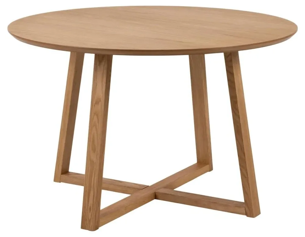 Malika 4-Seater Round Dining Table - Oak