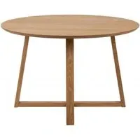 Malika 4-Seater Round Dining Table - Oak