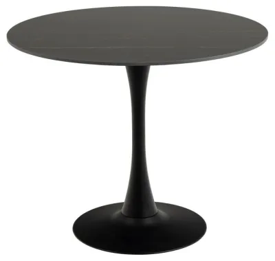 Malta 2-Seater Round Dining Table - Black, Ceramic image