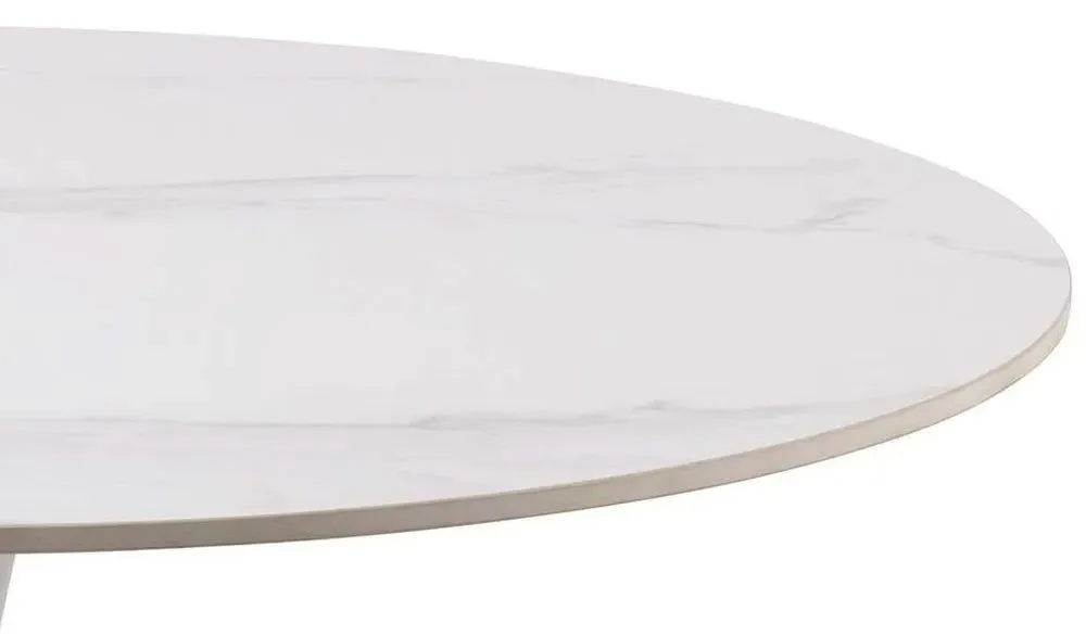 Malta 2-Seater Round Dining Table - White, Ceramic