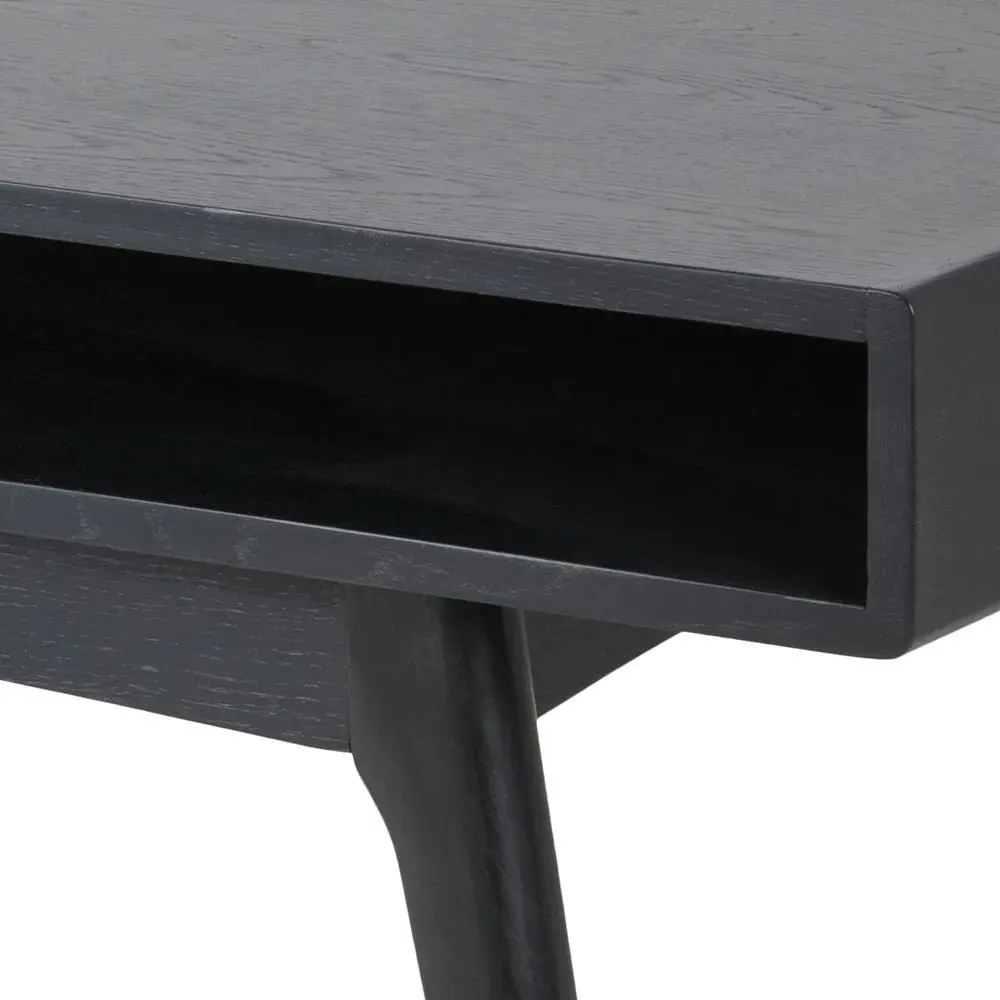 Marte 130cm Coffee Table - Black, Oak Veneer