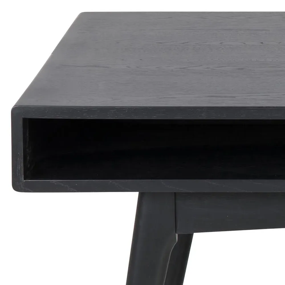 Marte 130cm Coffee Table - Black, Oak Veneer