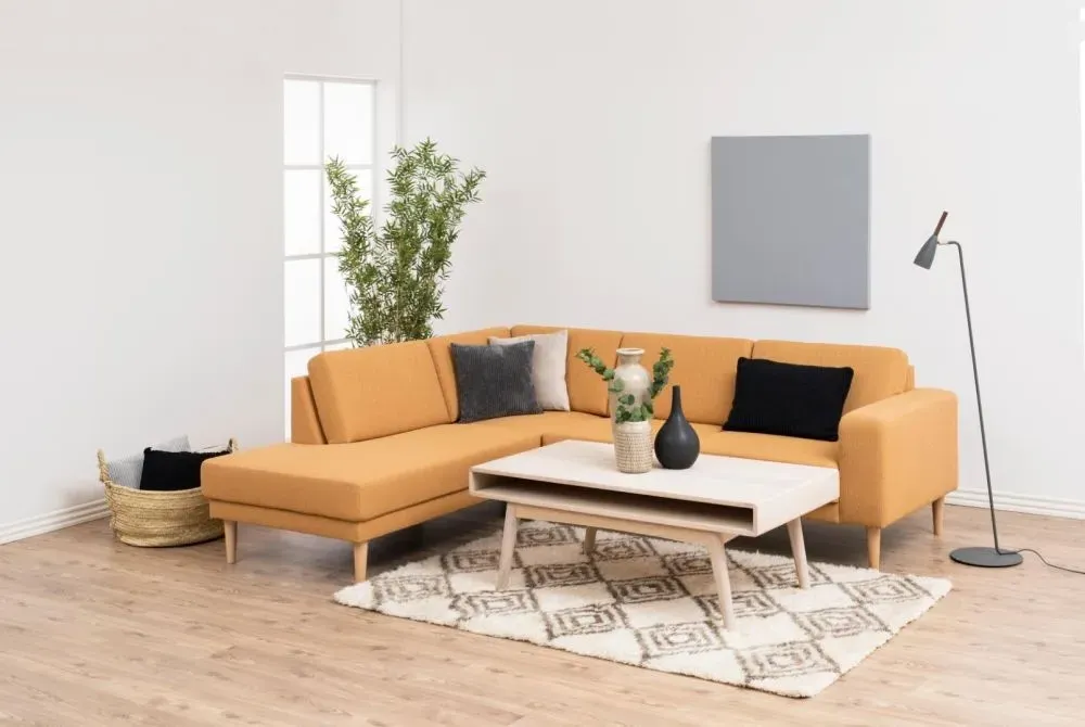 Marte 130cm Coffee Table with Shelf - White, Oak Veneer