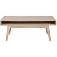 Marte 130cm Coffee Table with Shelf - White, Oak Veneer