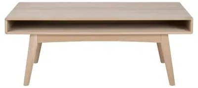 Marte 130cm Coffee Table with Shelf - White, Oak Veneer image
