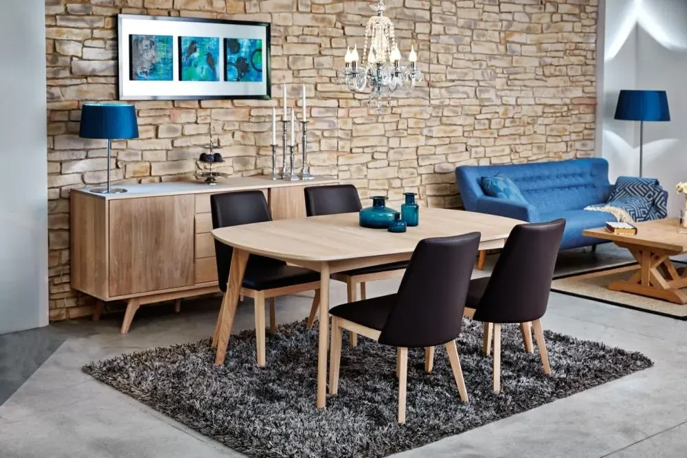 Marte 6-Seater Extendable Dining Table - White, Oak