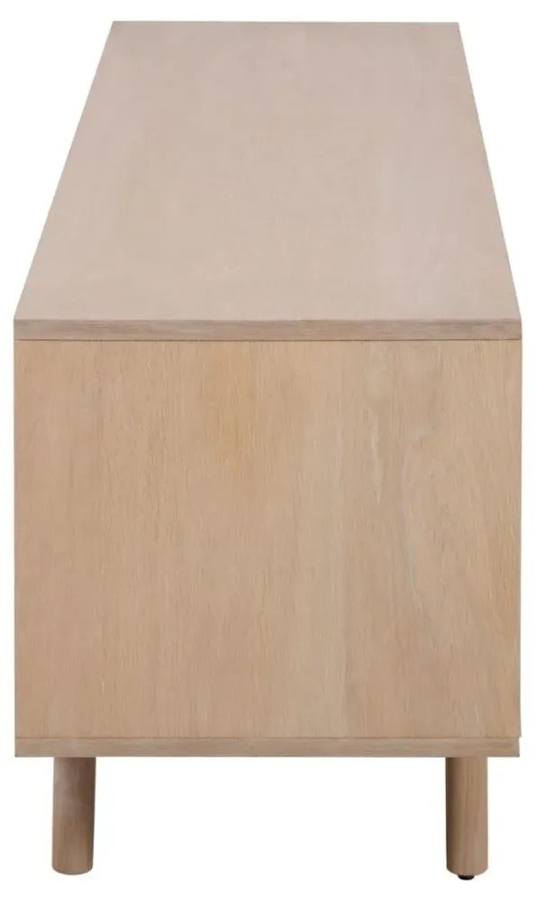 Marte Oak 180cm TV Unit with Storage - White, Oak Veneer