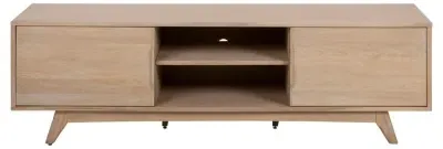 Marte Oak 180cm TV Unit with Storage - White, Oak Veneer image