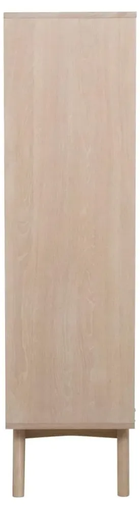 Marte Oak 3 Door Display Cabinet - White, Oak Veneer