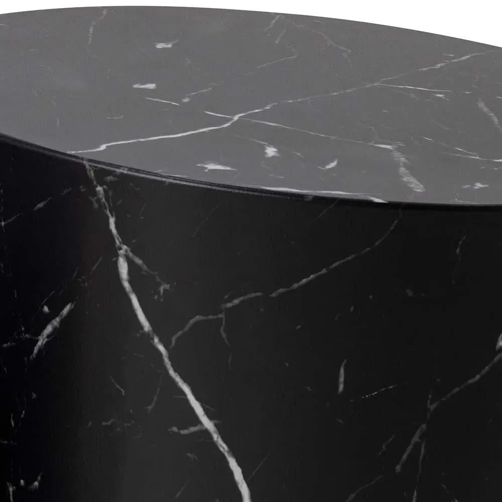 Mice Oval Coffee Table Set of 2 - Black, Marble Effect