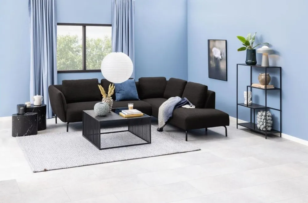 Mice Oval Coffee Table Set of 2 - Black, Marble Effect