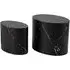 Mice Oval Coffee Table Set of 2 - Black, Marble Effect