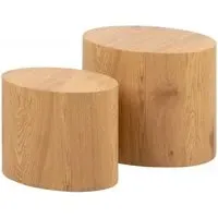 Mice Oval Coffee Table Set of 2 - Oak