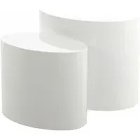 Mice Oval Coffee Table Set of 2 - White, High Gloss