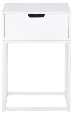 Mitra 1 Drawer Bedside Table - White, MDF image