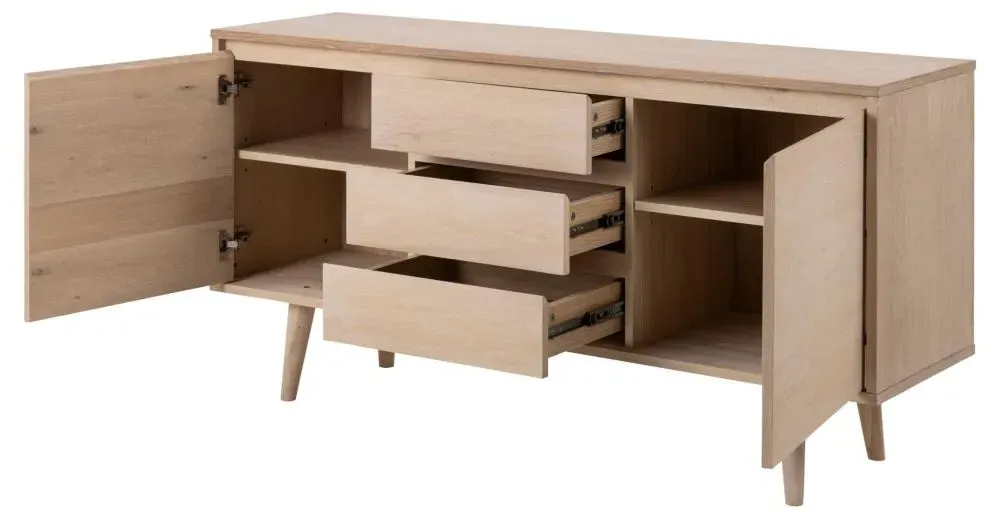 Nagano 150cm 2 Door Sideboard - White, Oak Veneer