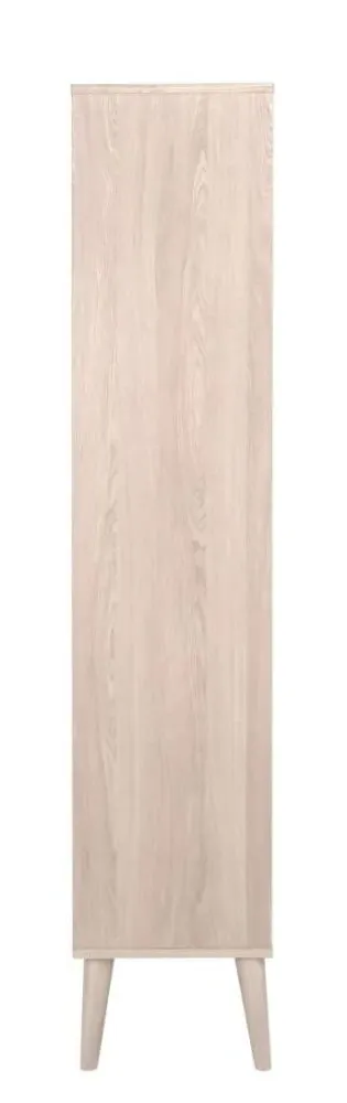 Nagano 2 Door Display Cabinet with Drawer - White, Oak Veneer