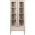 Nagano 2 Door Display Cabinet with Drawer - White, Oak Veneer