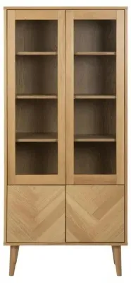 Nagano 4 Door Display Cabinet - Oak Veneer image