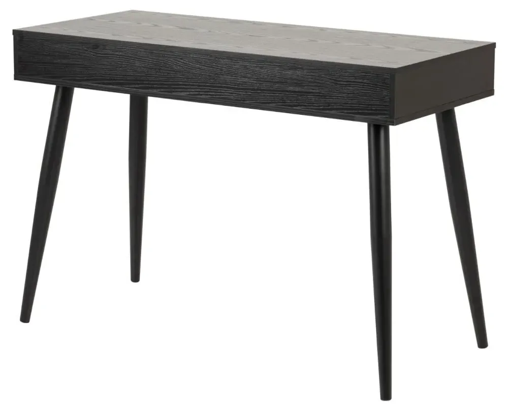 Neptun 3 Drawer Office Desk - Black, Melamine