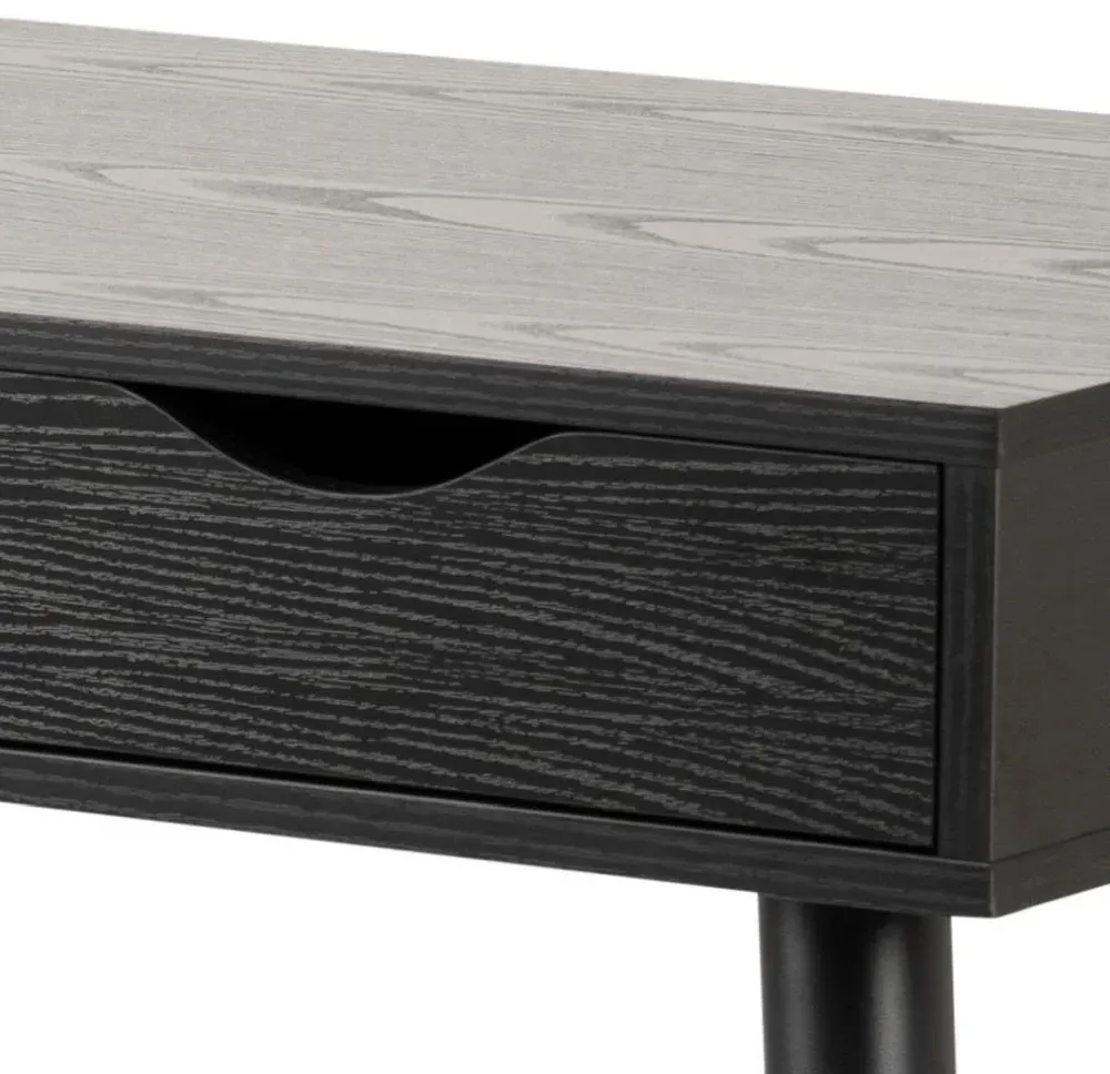 Neptun 3 Drawer Office Desk - Black, Melamine