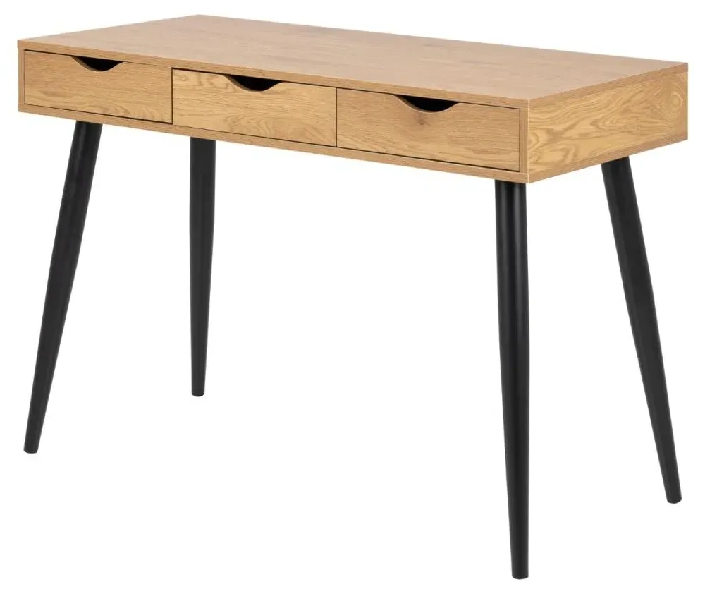Neptun 3 Drawer Office Desk - Oak, Melamine