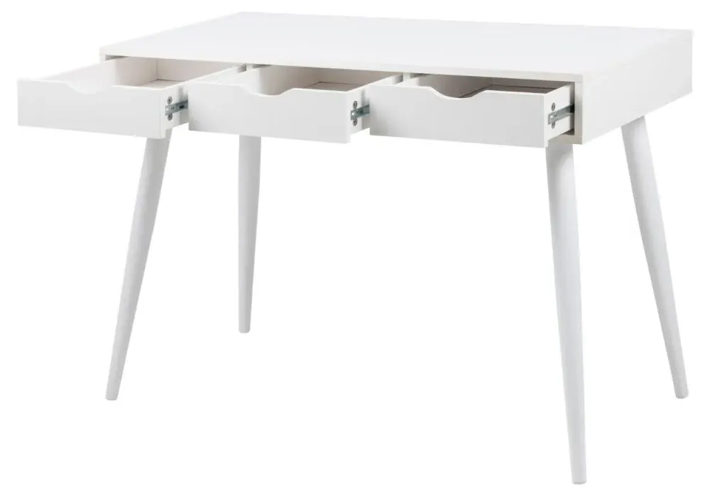Neptun 3 Drawer Office Desk - White, Melamine