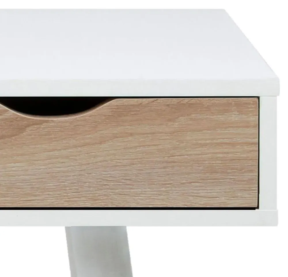 Neptun 3 Drawer Office Desk - White, Melamine