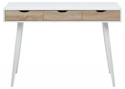 Neptun 3 Drawer Office Desk - White, Melamine