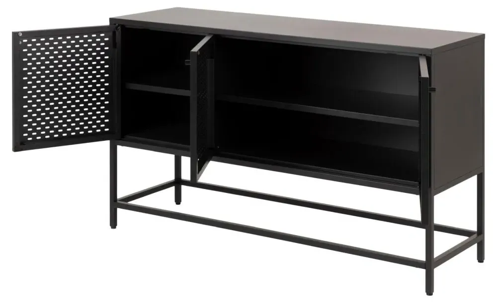 Newville 125cm 3 Door Sideboard - Black, Metal