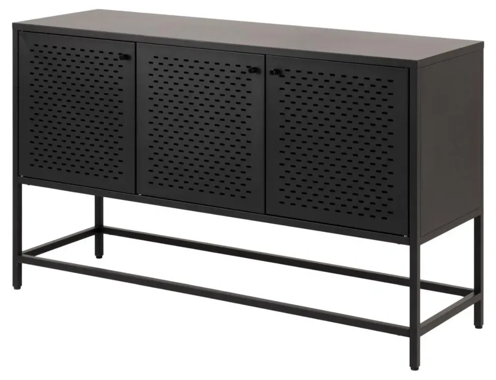Newville 125cm 3 Door Sideboard - Black, Metal