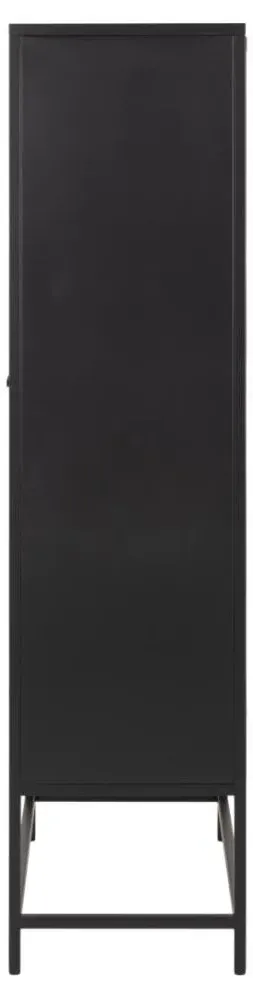Newville 2 Door Hall Cabinet - Black, Metal