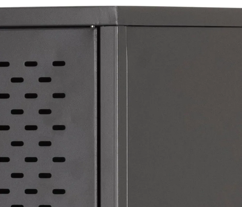 Newville 2 Door Hall Cabinet - Black, Metal