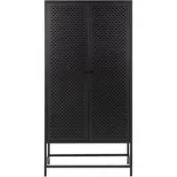 Newville 2 Door Hall Cabinet - Black, Metal
