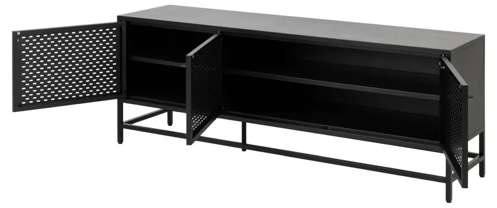 Newville 3 Door Sideboard - Black, Metal