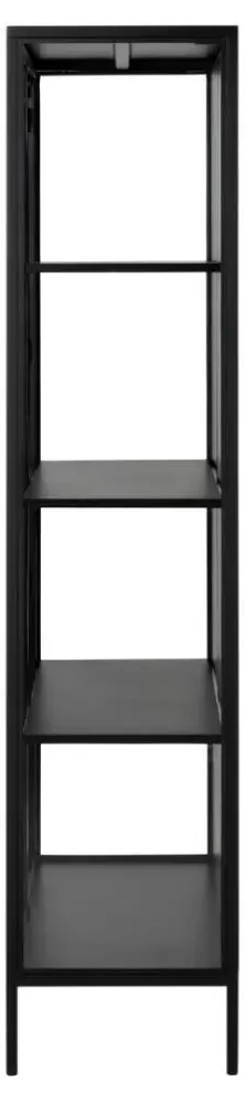 Newville Tall 2 Door Display Cabinet - Black, Metal