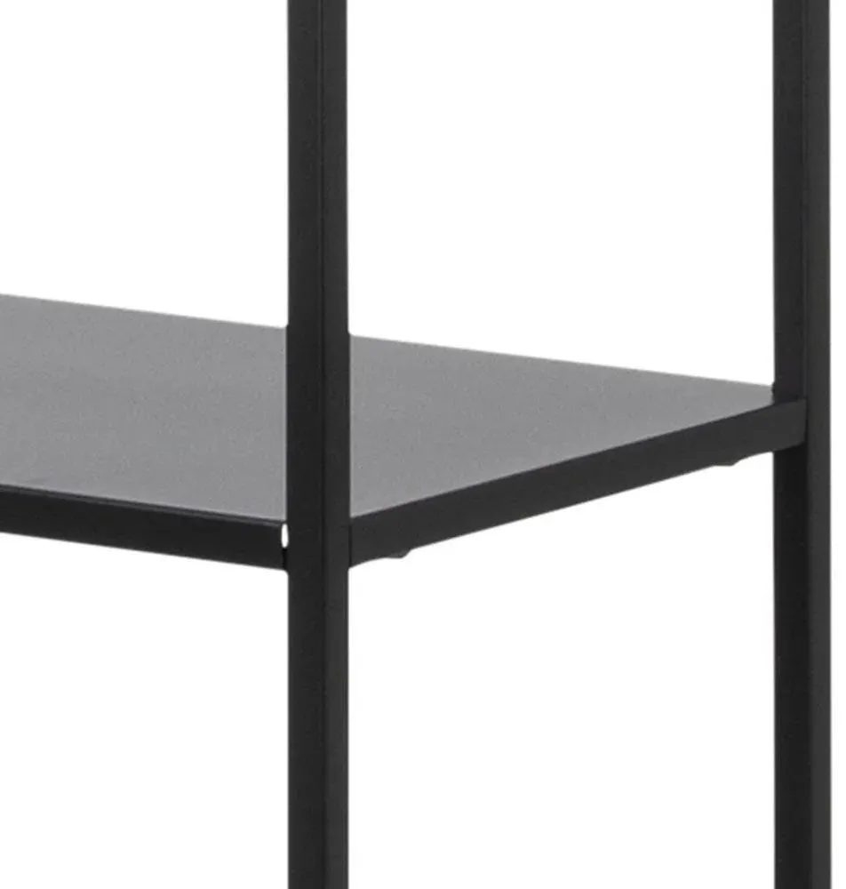 Newville Tall Open Shelving Unit - Matt Black, Metal