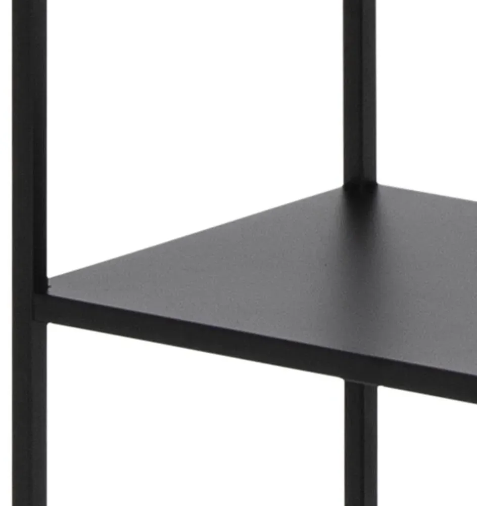 Newville Tall Open Shelving Unit - Matt Black, Metal