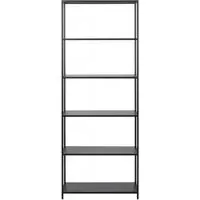 Newville Tall Open Shelving Unit - Matt Black, Metal