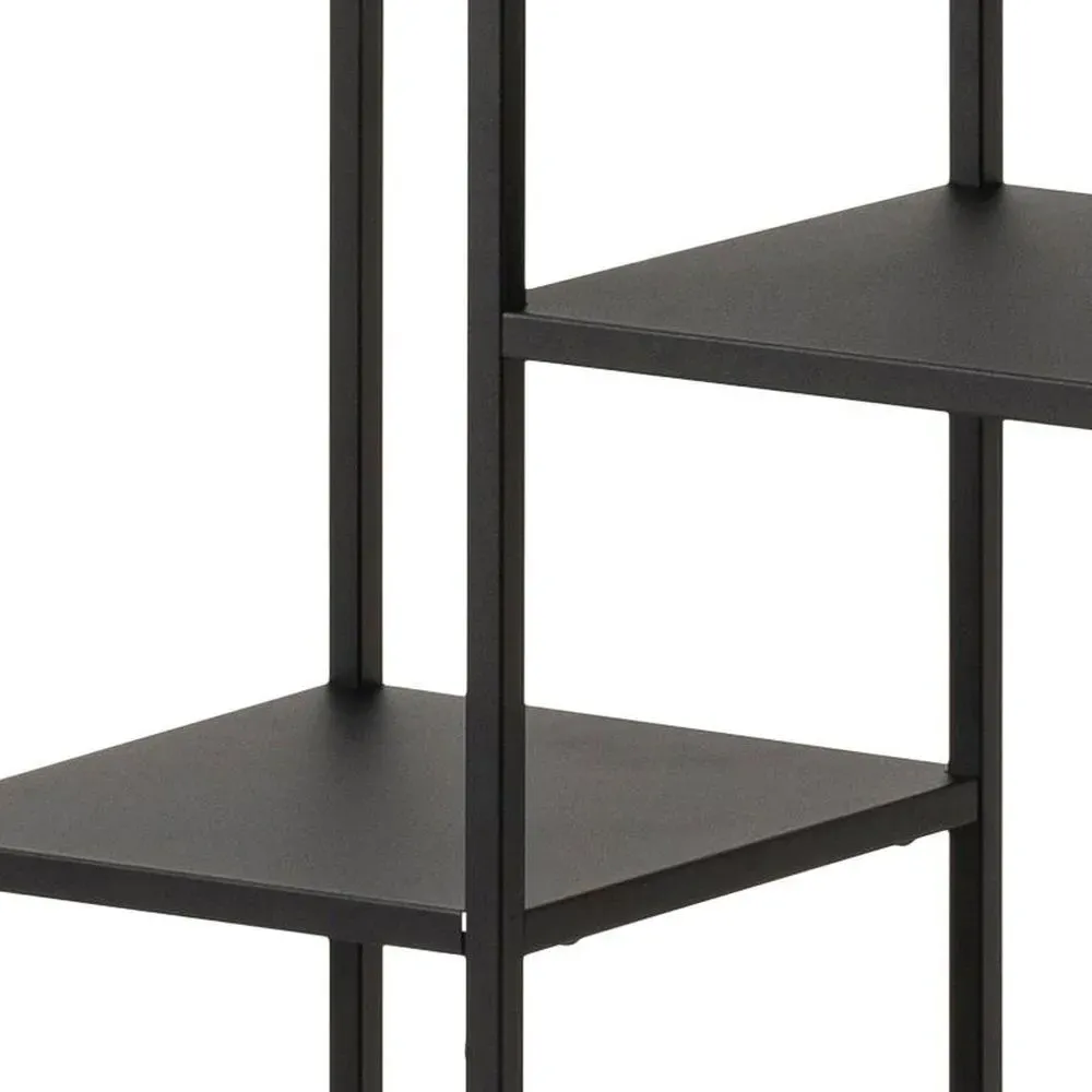 Newville Wide Shelving Unit - Black, Metal