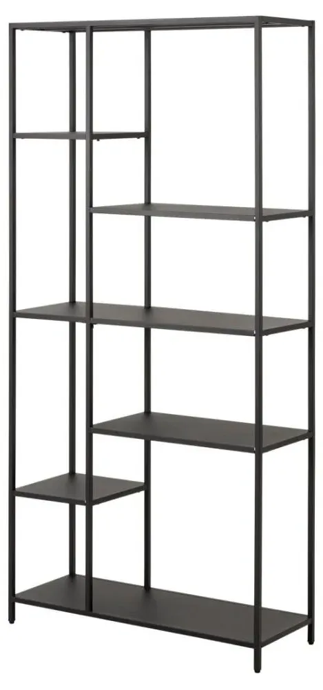 Newville Wide Shelving Unit - Black, Metal