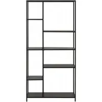 Newville Wide Shelving Unit - Black, Metal