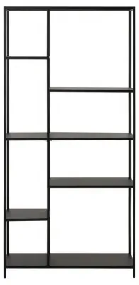 Newville Wide Shelving Unit - Black, Metal