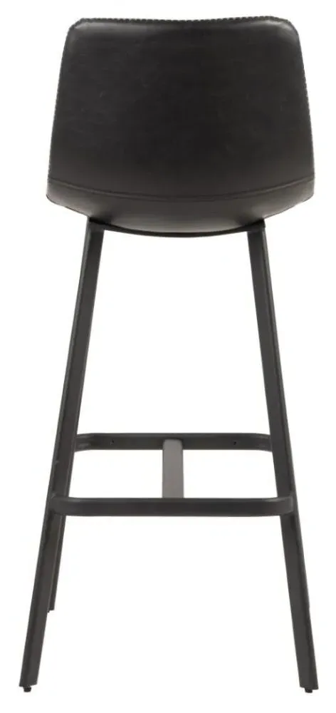 Oregon Bar Stool - Black, Faux Leather